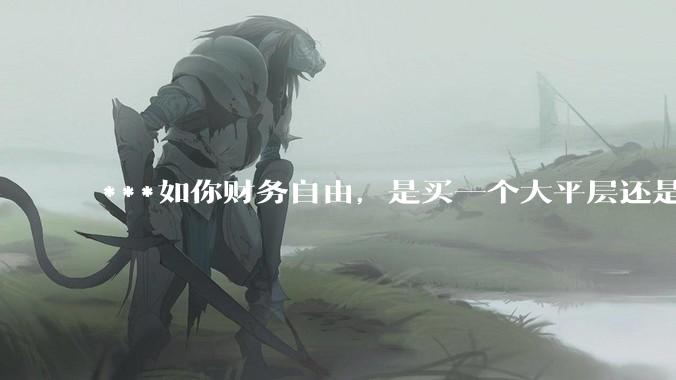 ***如你财务自由，是买一个大平层还是买一个大别墅？