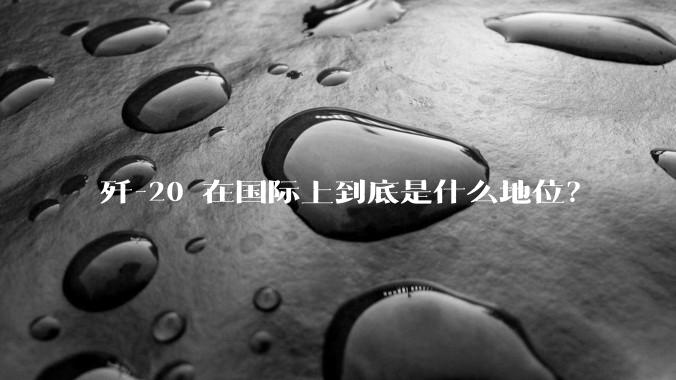 歼-20 在国际上到底是什么地位？